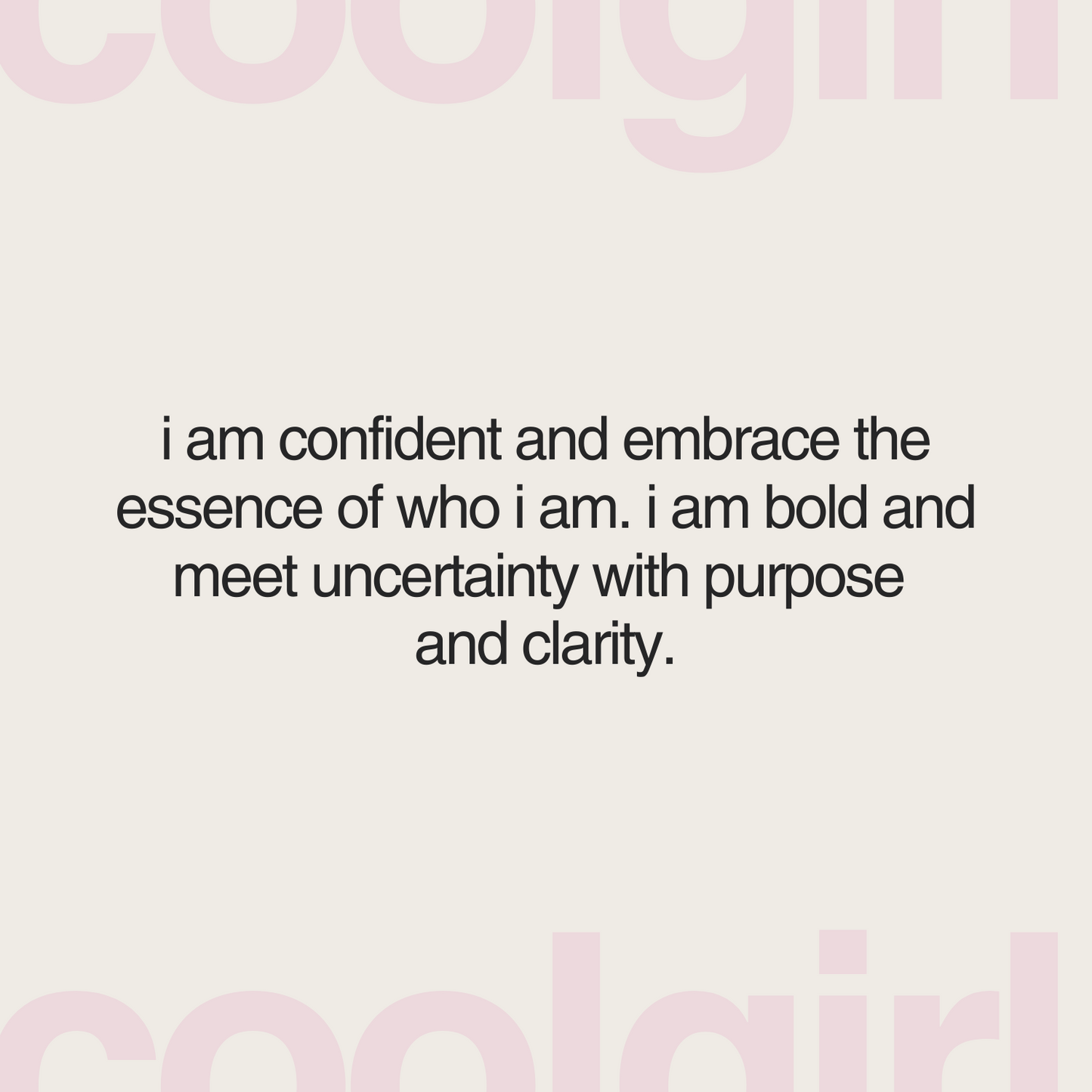 cool girl affirmation